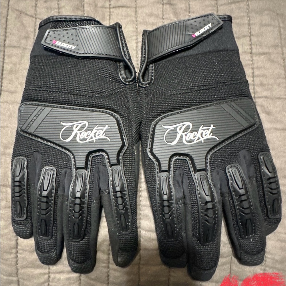 Rocket Black Motorcycle Gloves XS